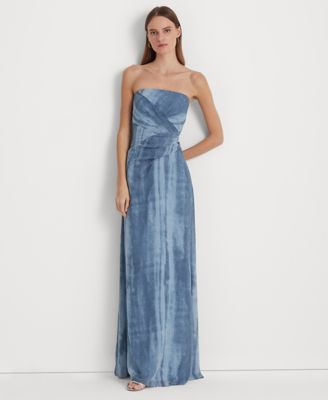 Lauren Ralph Lauren - Women's Tie-Dye–Print Georgette Strapless Gown
