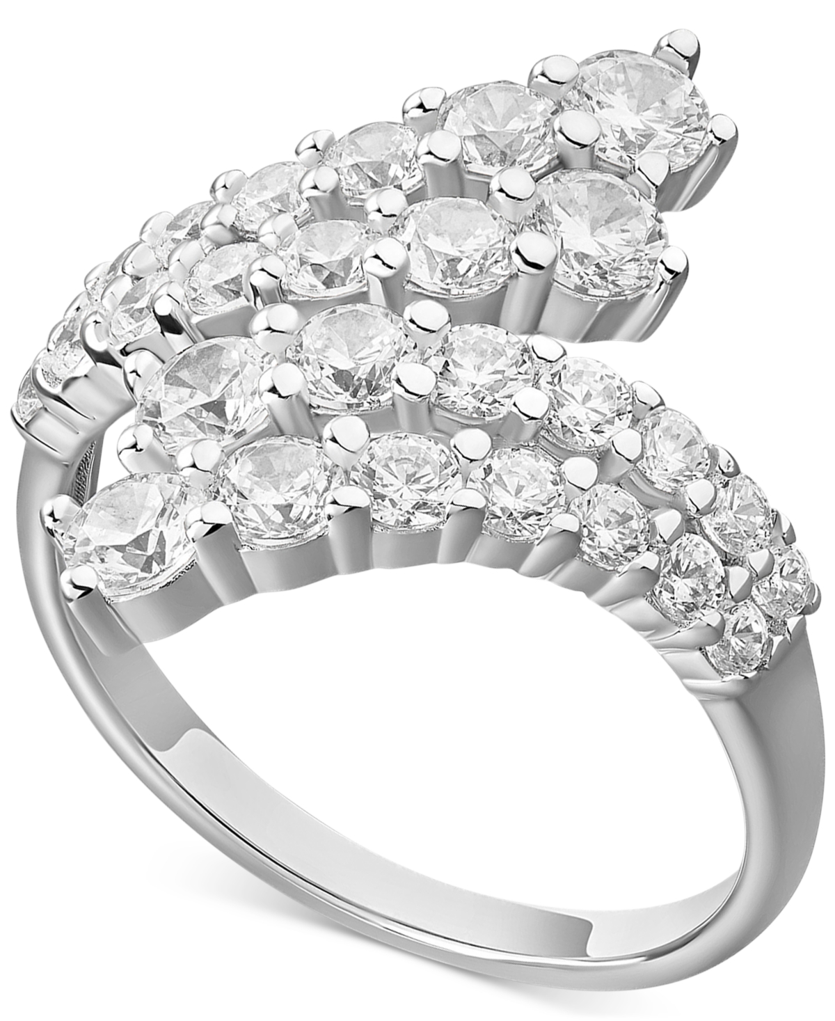 Giani Bernini Cubic Zirconia Bypass Statement Ring  Created for Macy's - Sterling Silver