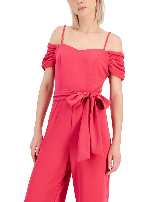 Tahari sales jumpsuit red