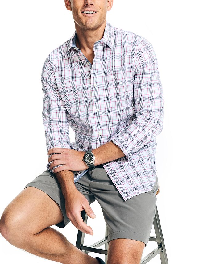 Nautica Men's Navtech TrimFit Plaid ButtonUp LongSleeve Shirt Macy's