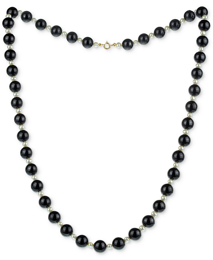 Macy's black on sale pearl necklace