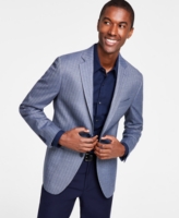 Michael Kors Men's Classic Fit Herringbone Woven Sport Coat - Light Blue