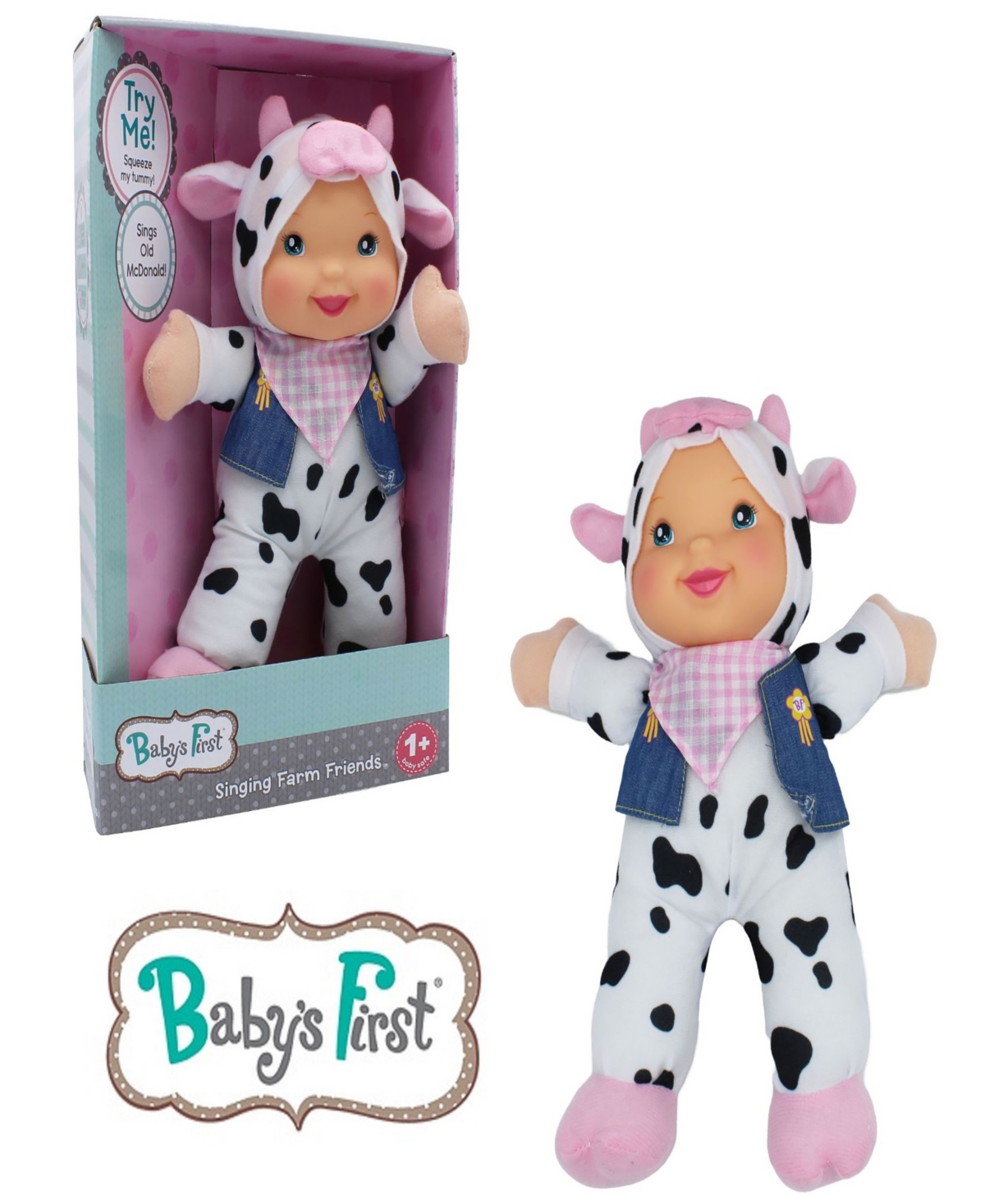 Shop Baby's First By Nemcor Goldberger Doll Farm Animal Friends Cow Bi-lingual English And Spanish In Multi