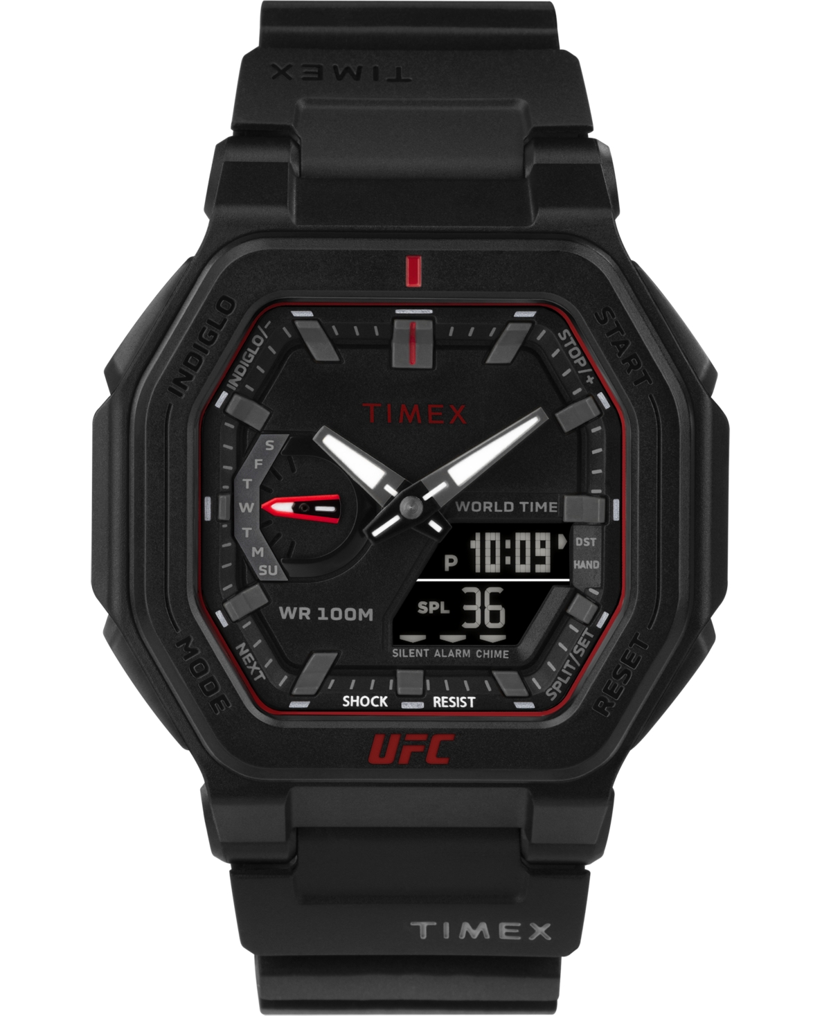 Ufc Men's Quartz Colossus Resin Black Watch, 45mm - Black