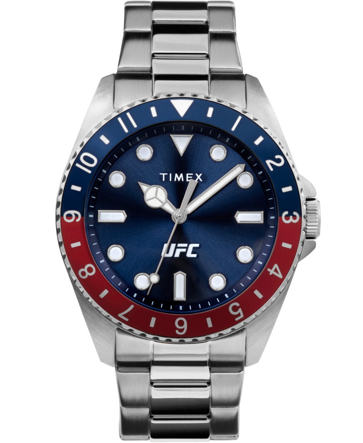 Timex Ufc Men's Quartz Debut Stainless Steel Silver-tone Watch, 42mm