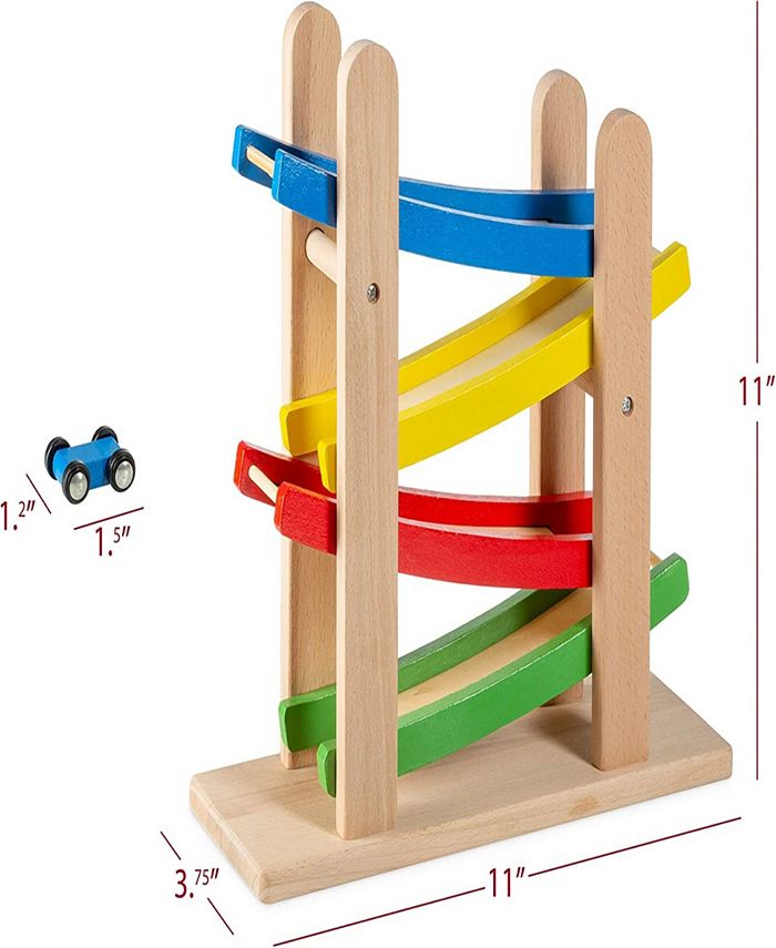 Play22 Wooden Car Ramps Race 4 Level Toy Car Ramp Macy's