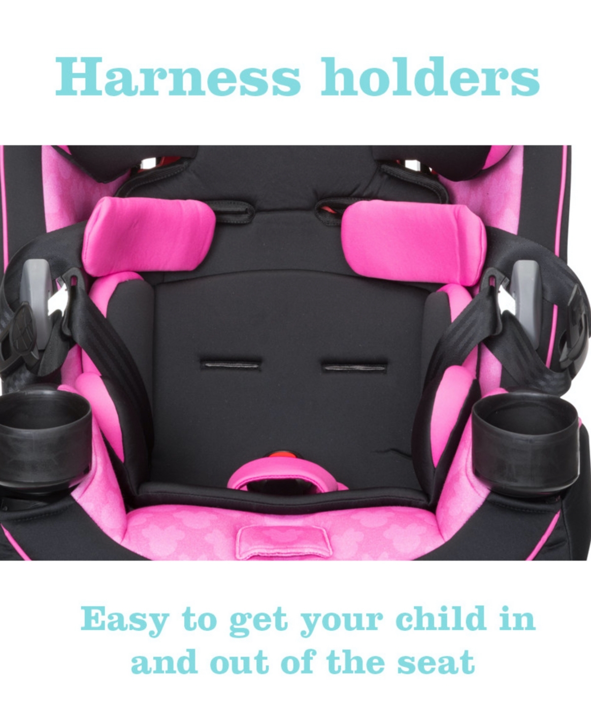 Disney Baby Minnie Mouse Grow and Go 3-in-1 Convertible One-Hand Adjust Car Seat