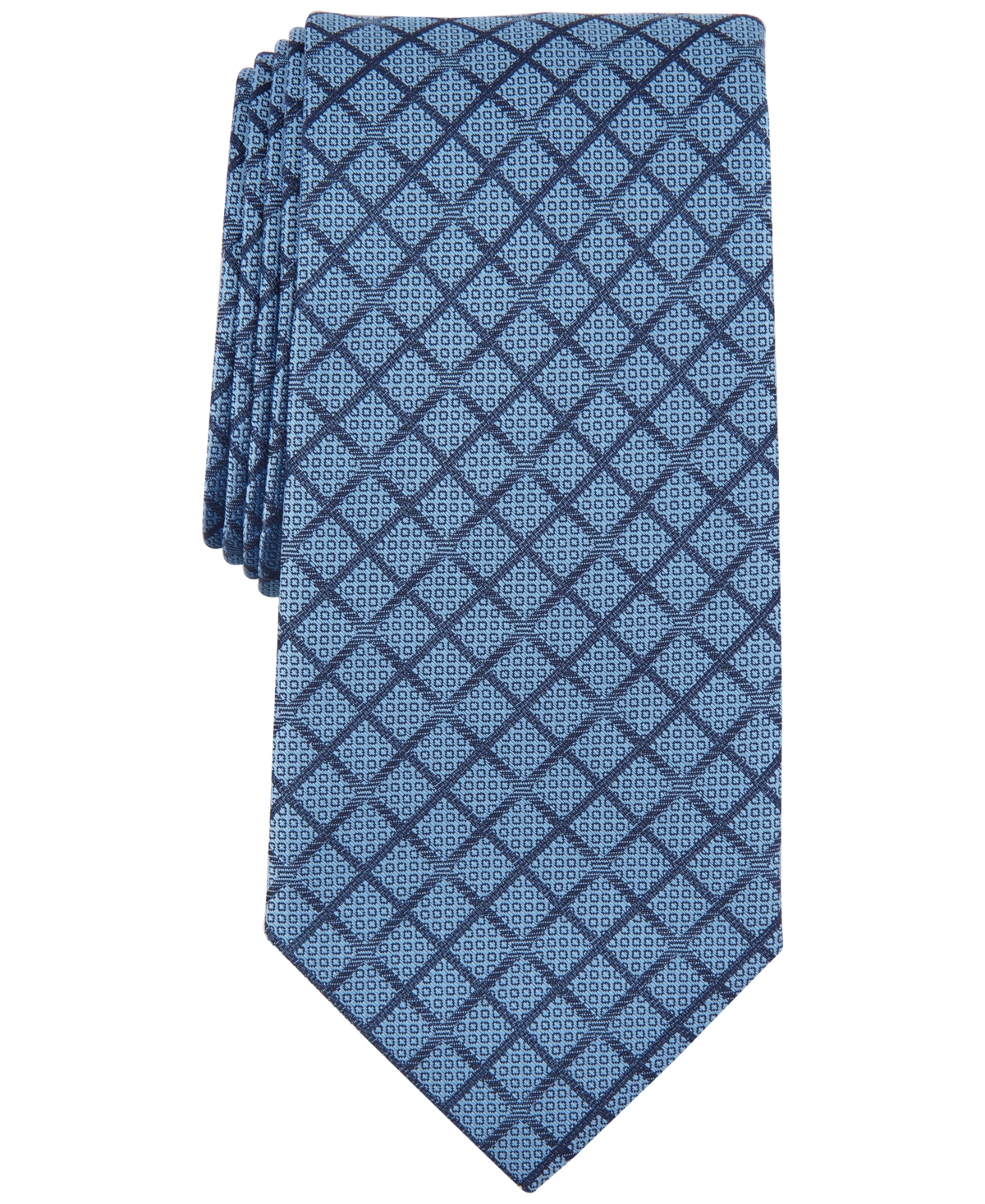Perry Ellis Men's Moretto Grid Tie In Blue