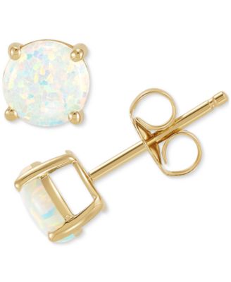 Birthstone Stud Earrings in 14k Gold or 14k White Gold
