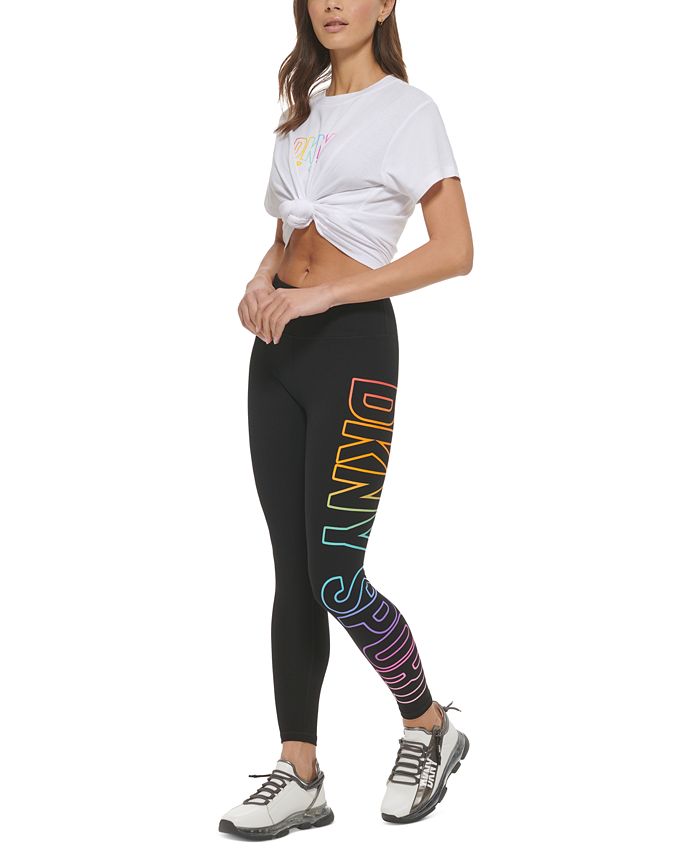 DKNY Women's High Rise Rainbow Pride Logo Leggings - Macy's