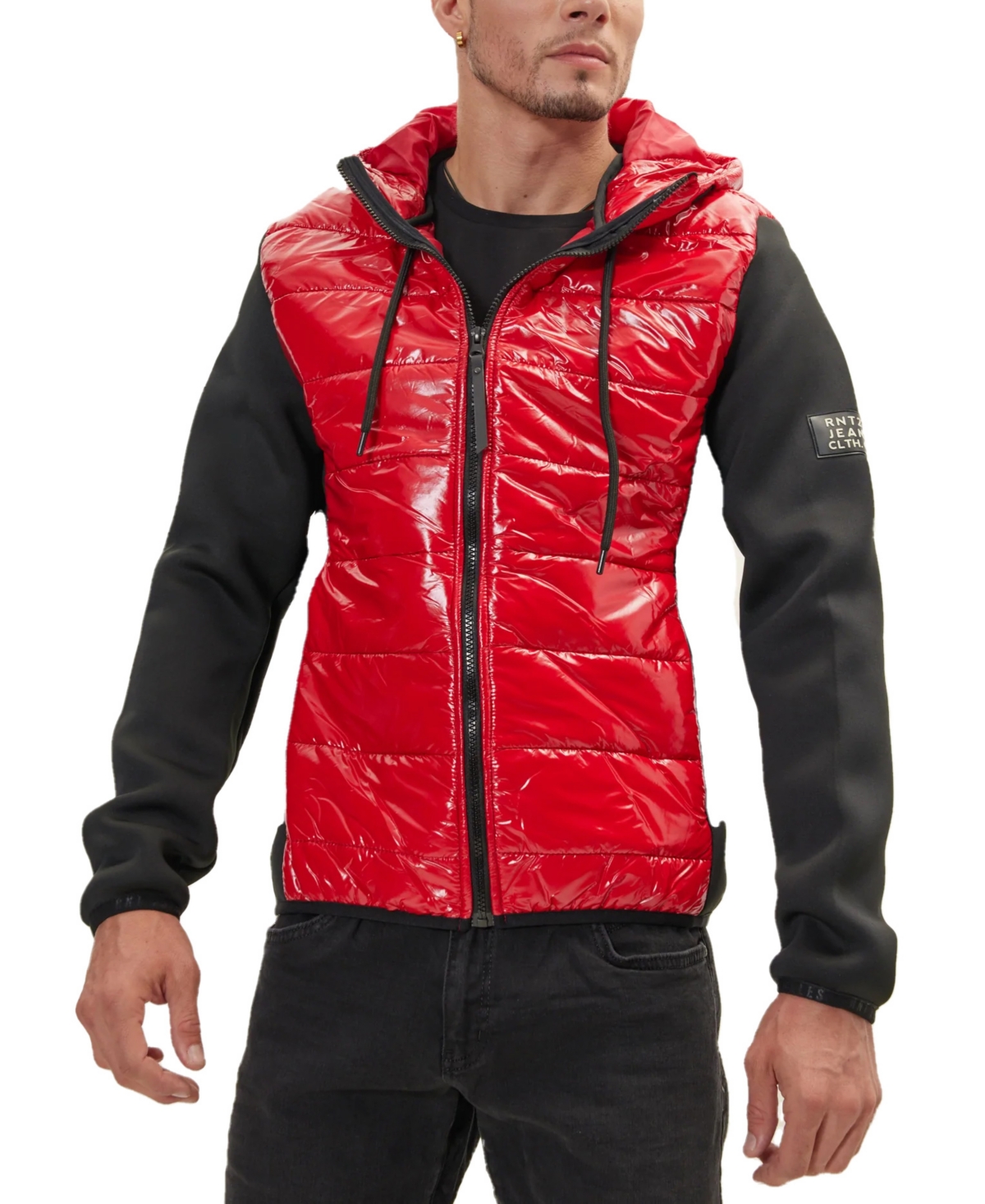 Men's Modern Sleeve Hooded Jacket - Red