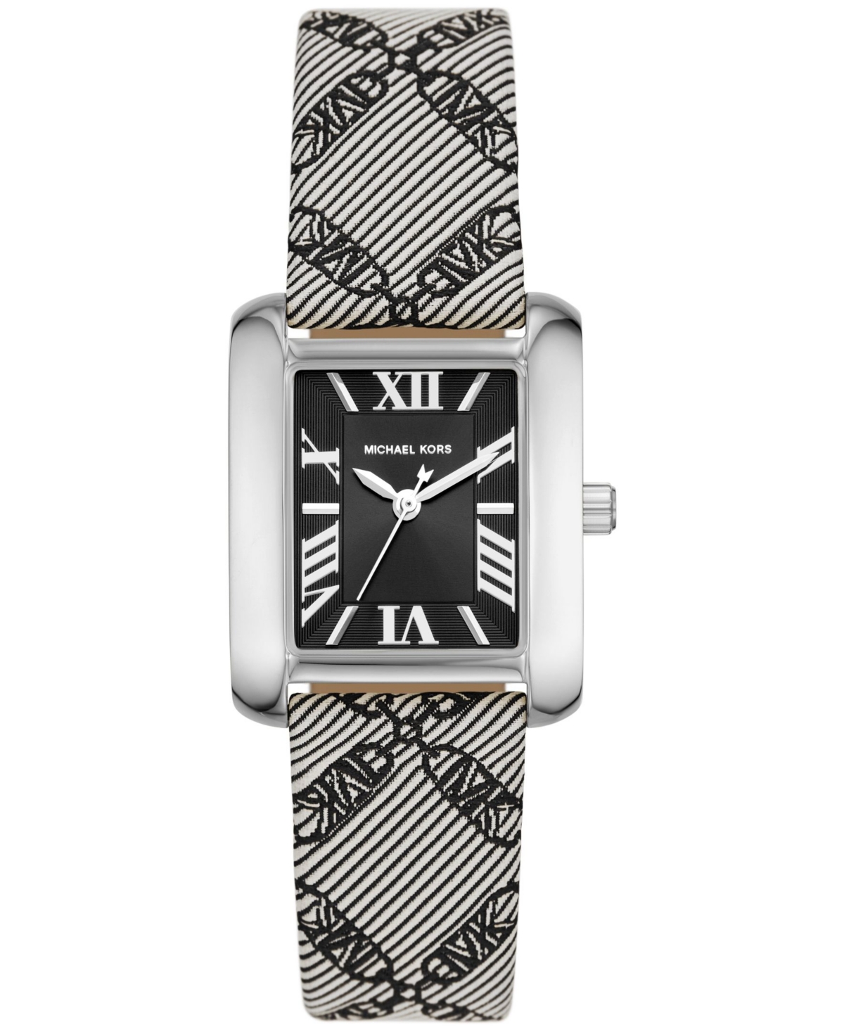 Shop Michael Kors Women's Emery Quartz Three-hand Black Empire Jacquard Watch 33mm