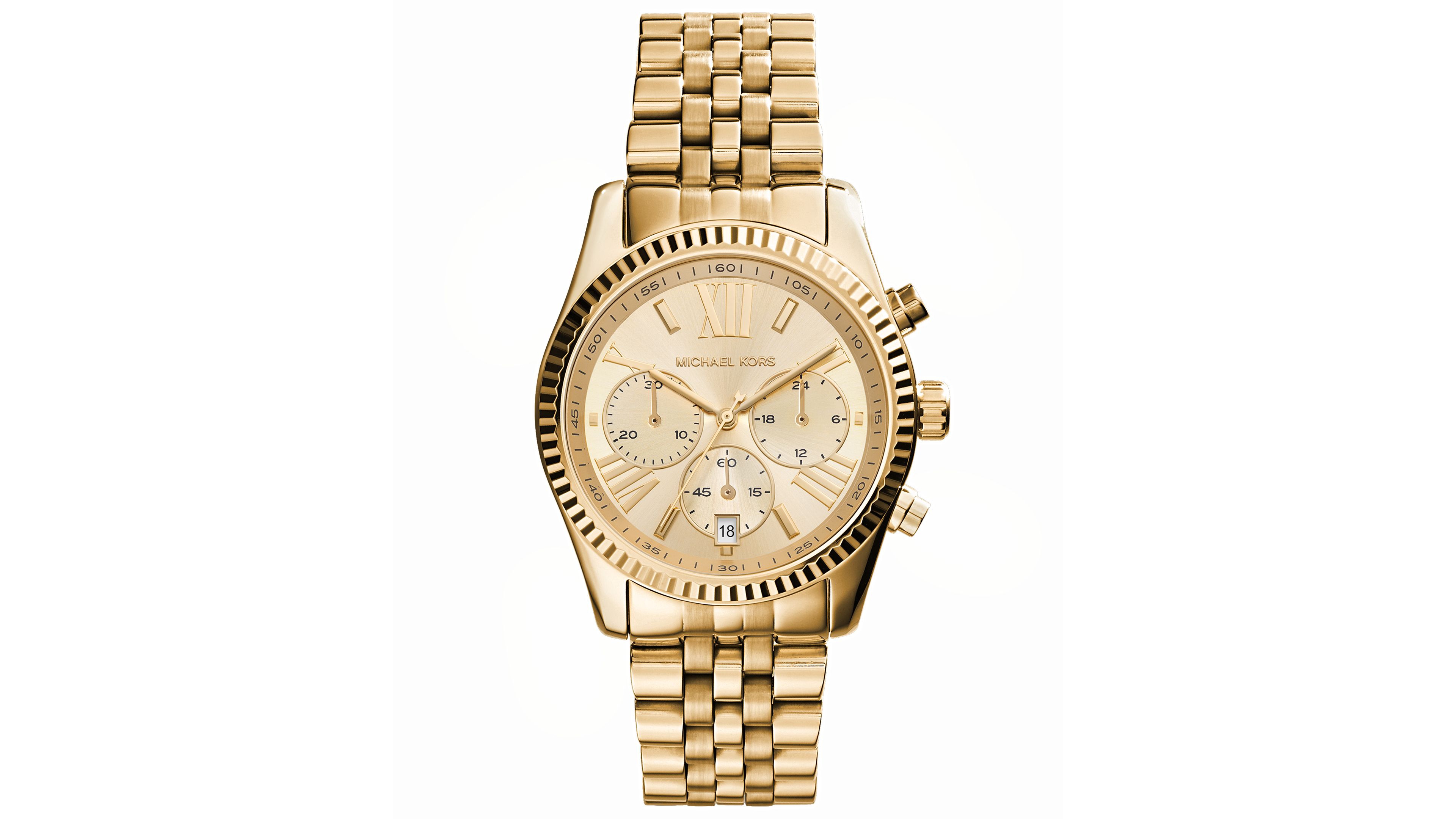 Michael Kors Women's Lexington Quartz Chronograph Gold-Tone Stainless Steel Watch 38mm