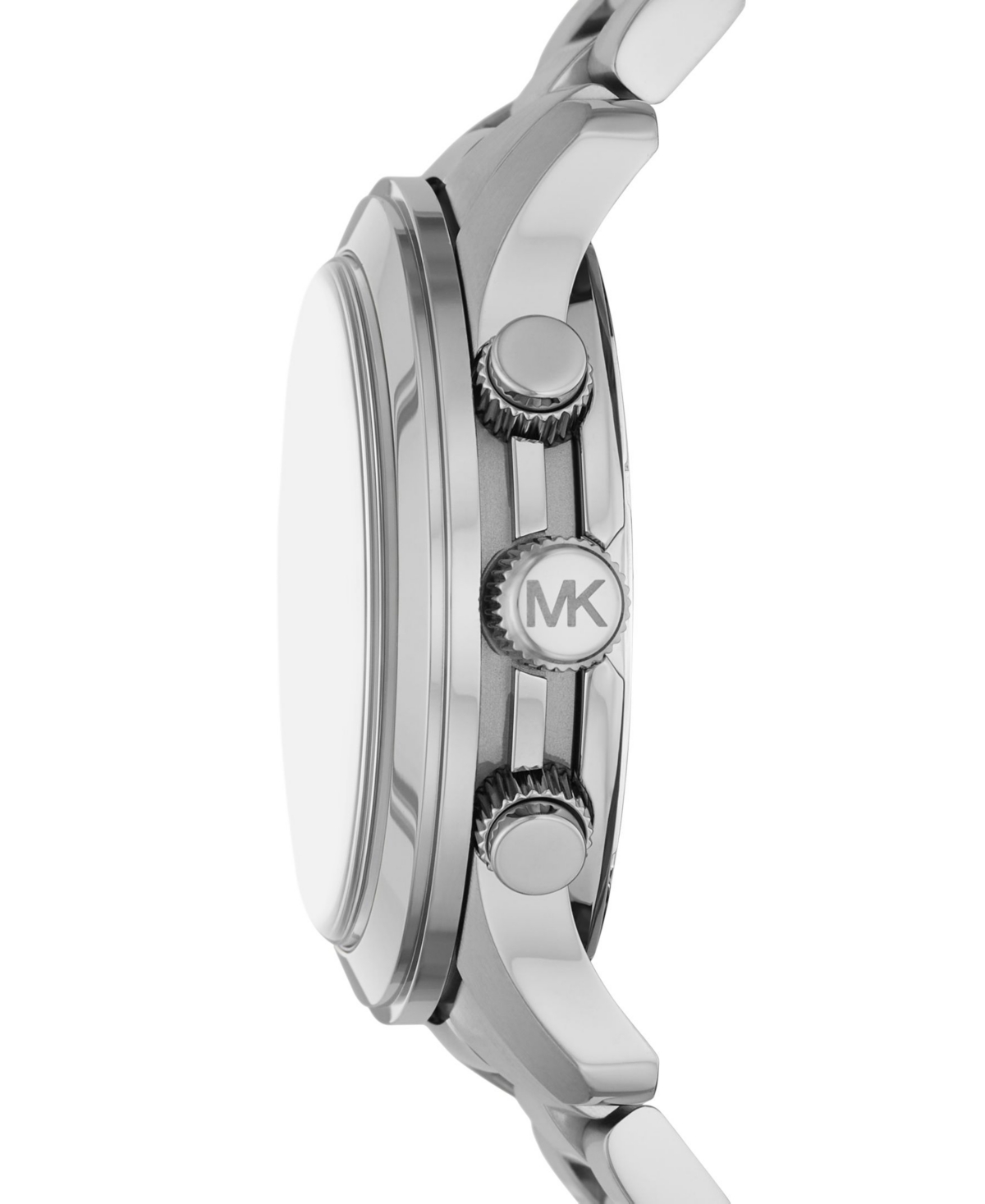 Shop Michael Kors Unisex Runway Quartz Chronograph Silver-tone Stainless Steel Watch 45mm