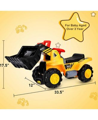 Kids Toddler Ride On Excavator Digger Truck Scooter w/ Sound & Seat Storage Toy