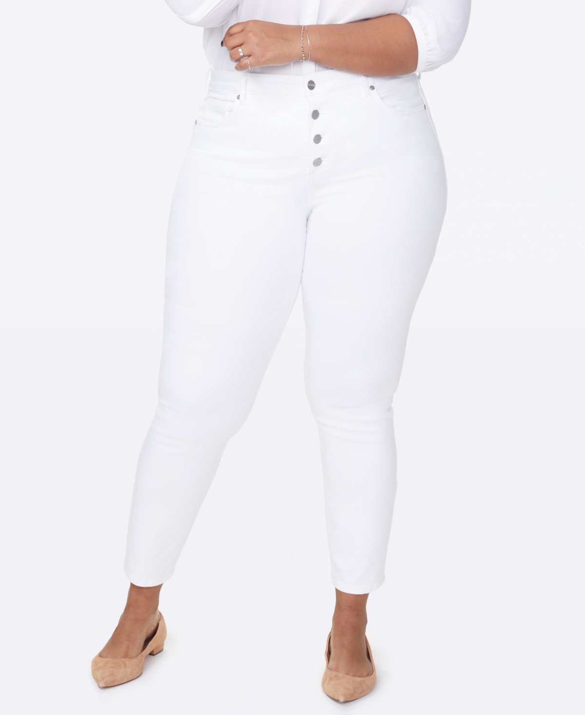 Nydj Plus Size Ami Skinny Ankle Jeans In Optic White