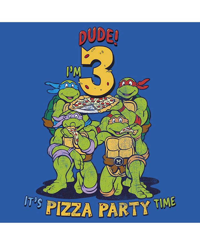 Teenage Mutant Ninja Turtles I'm 4 Dude Pizza Birthday Party T-Shirt