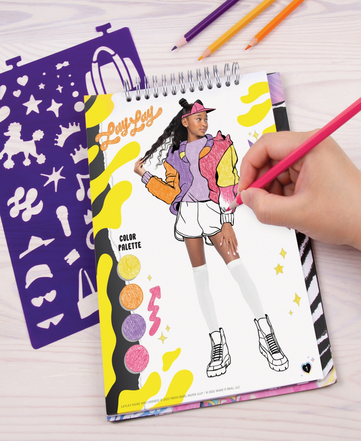 Shop That Girl Lay Lay Fashion Design Sketchbook Make It Real, Nickelodeon, Includes 214 Stickers Stencils, Draw Sketch Cre In Multi
