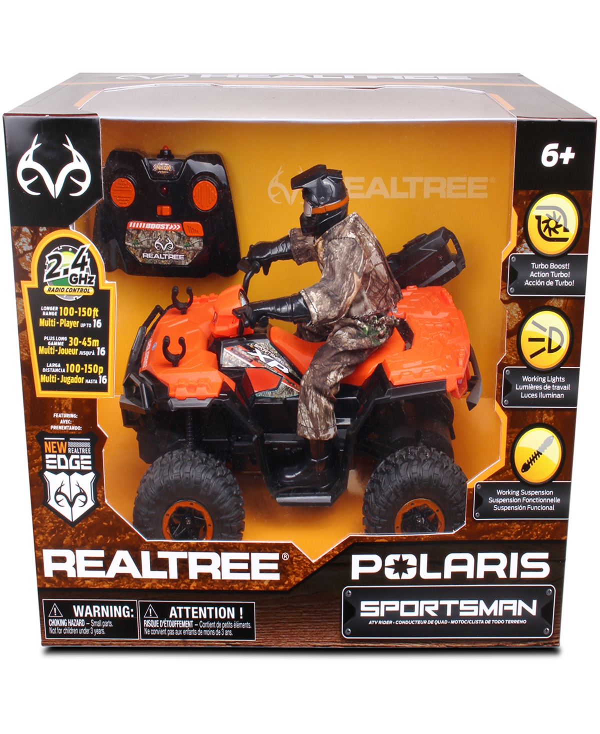 Realtree Kids' Nkok 1:8 Scale Radio Control Polaris Sportsman Xp 81433 With Turbo Boost Rider, 2.4 Ghz Rc,  In Multi