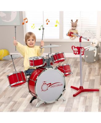 Jazz Drum Set for Toddler Kids Educational Toy w/Keyboard Cymbal