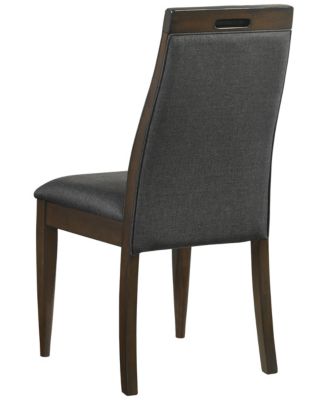 Wes 2-Piece Asian Hardwood Upholstered Side Chair Set