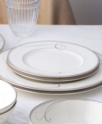 Platinum Wave Set of 4 Salad Plates, 8.50"