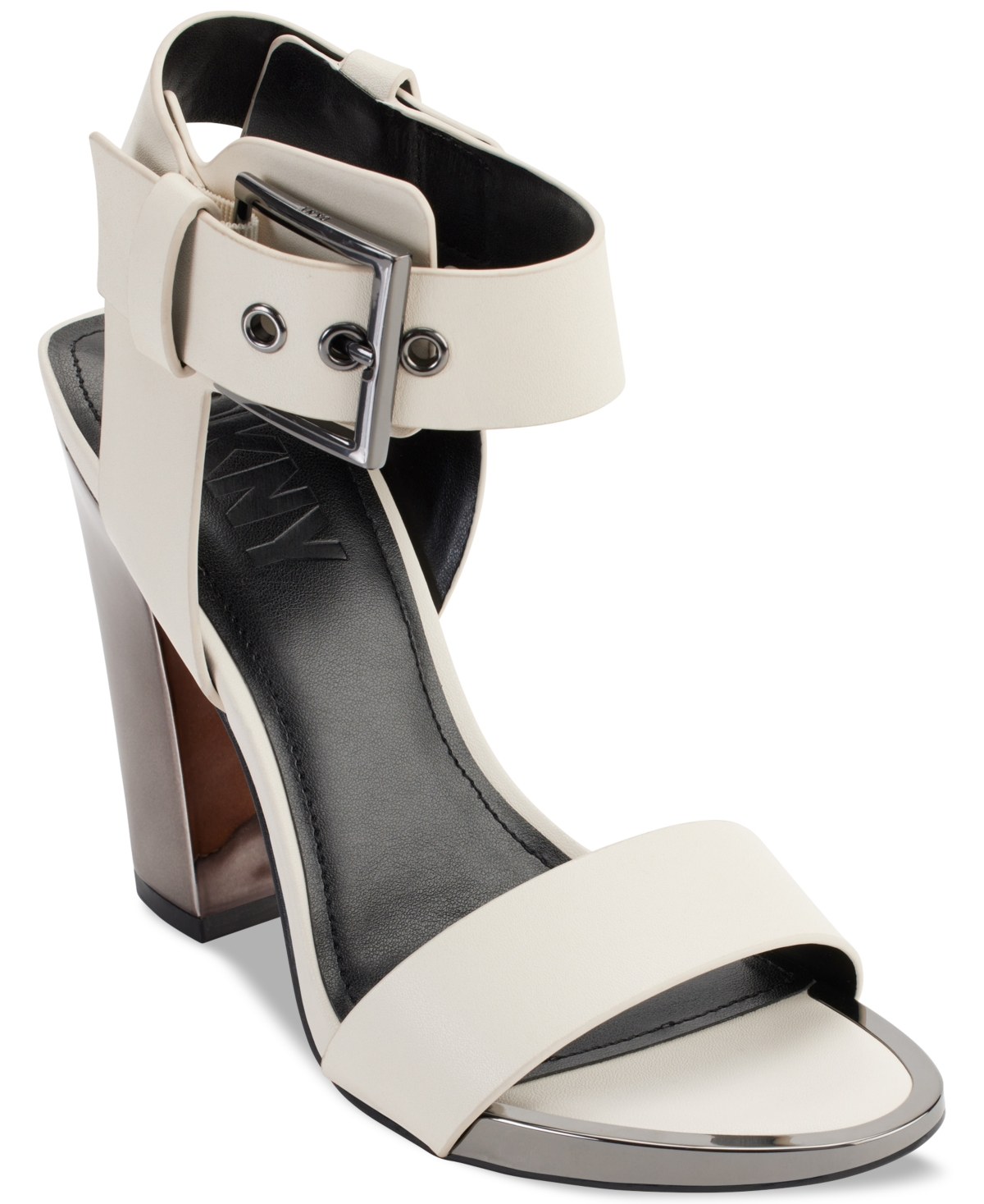 Dkny Terah Block Heel Ankle Strap Sandal In Eggnog