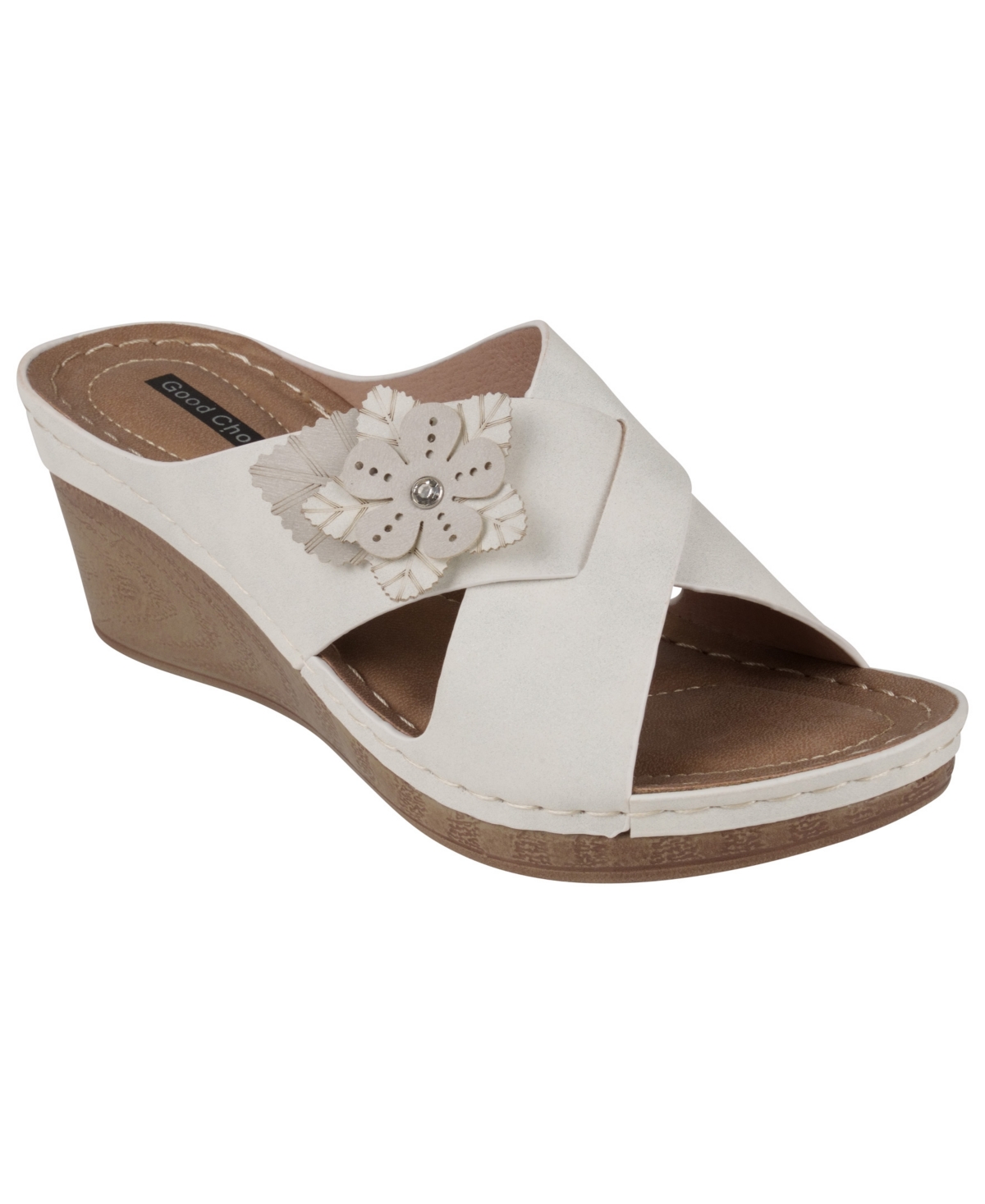 Gc Shoes Women's Selly Flower Wedge Sandals In White