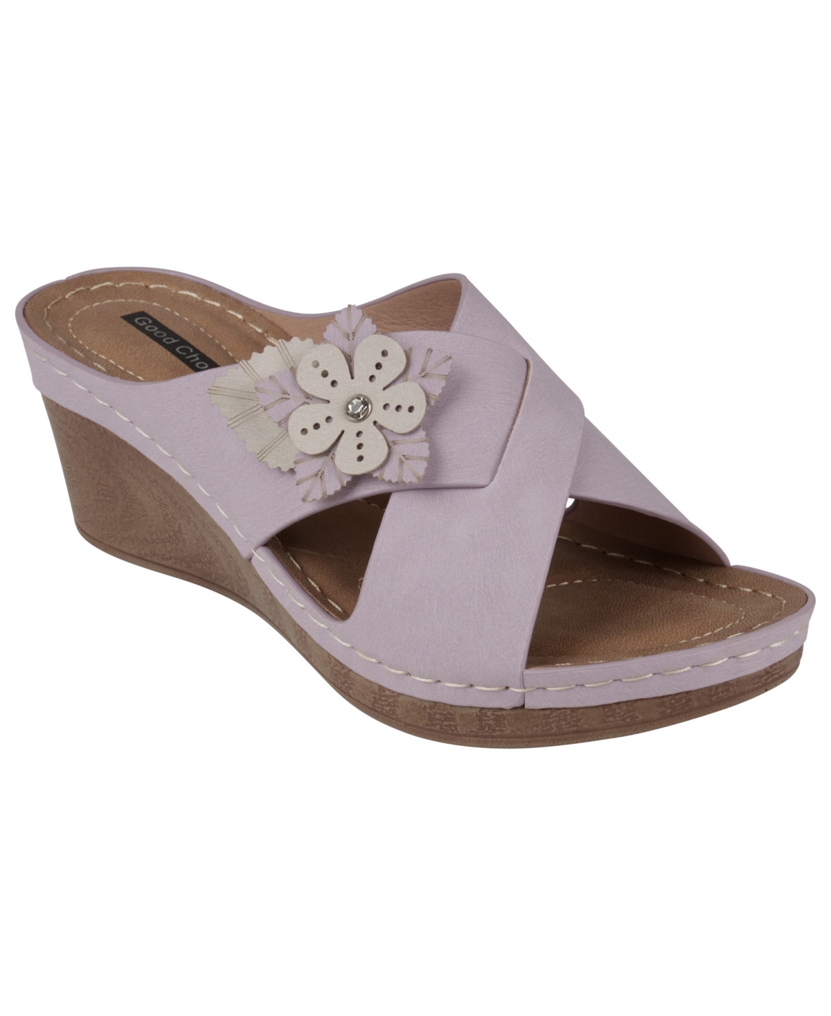 Gc Shoes Women's Selly Flower Wedge Sandals In Purple