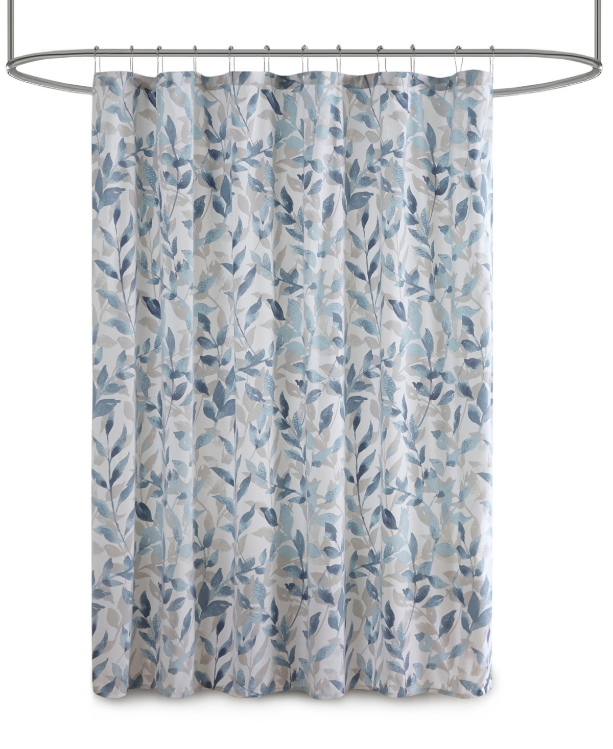 Madison Park Essentials Sofia Botanical Printed Shower Curtain, 72" X 72" In Blue