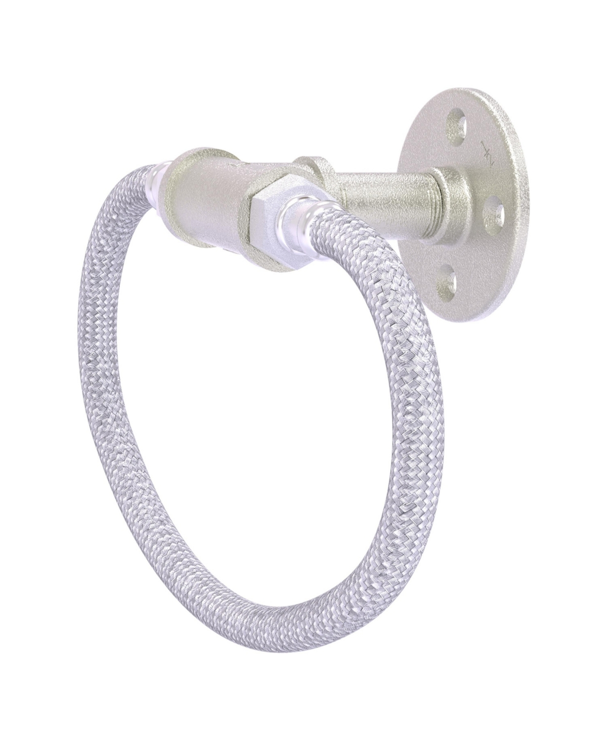 Allied Brass Pipeline Collection Towel Ring With Stainless Steel Braided Ring In Metallic