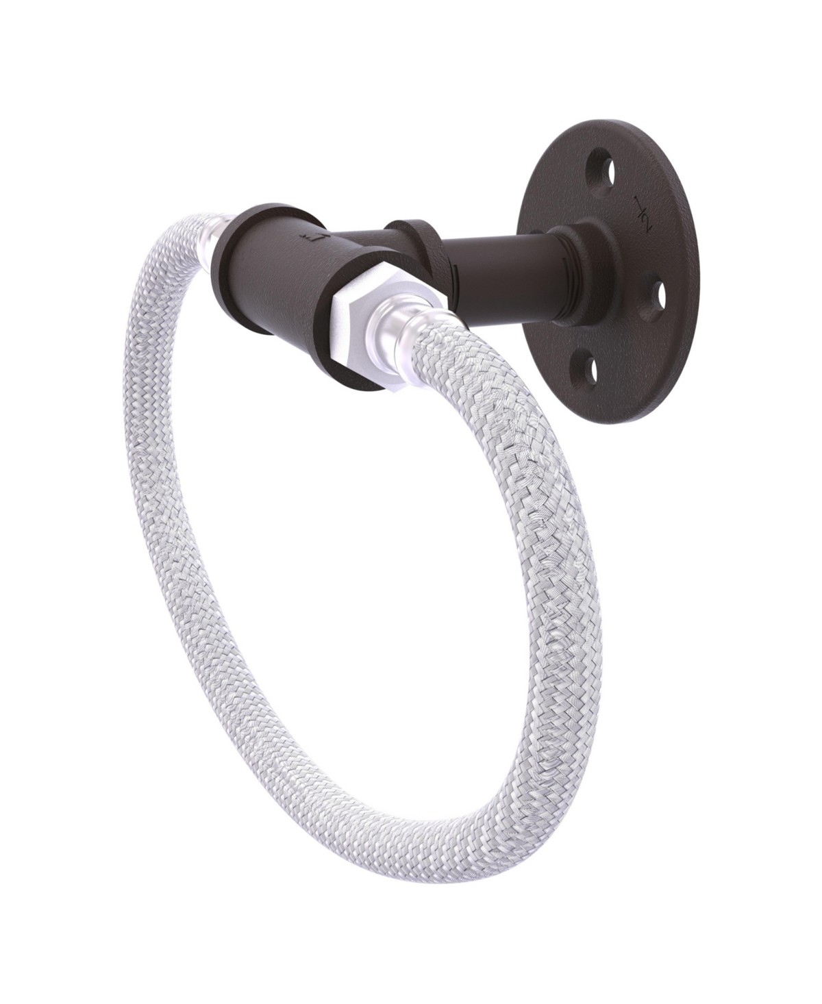 Allied Brass Pipeline Collection Towel Ring With Stainless Steel Braided Ring In Oil Rubbed Bronze