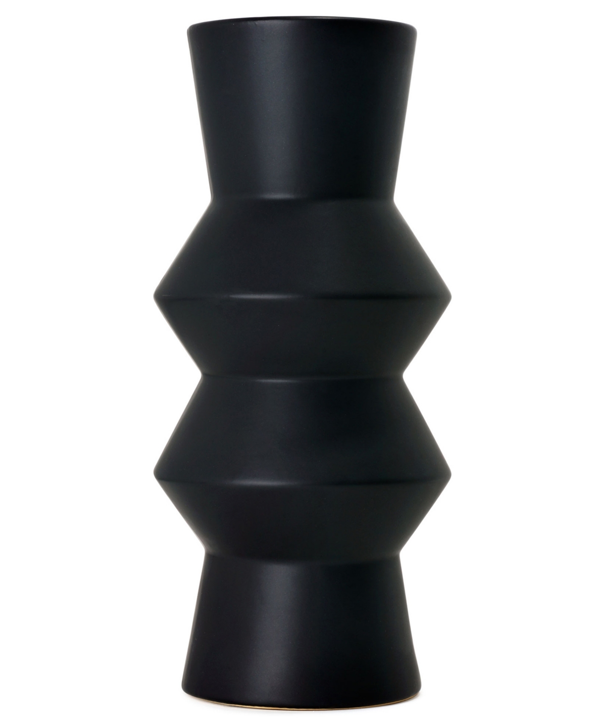 American Art Decor Contemporary Shaped Ceramic Vase, 11" In Black