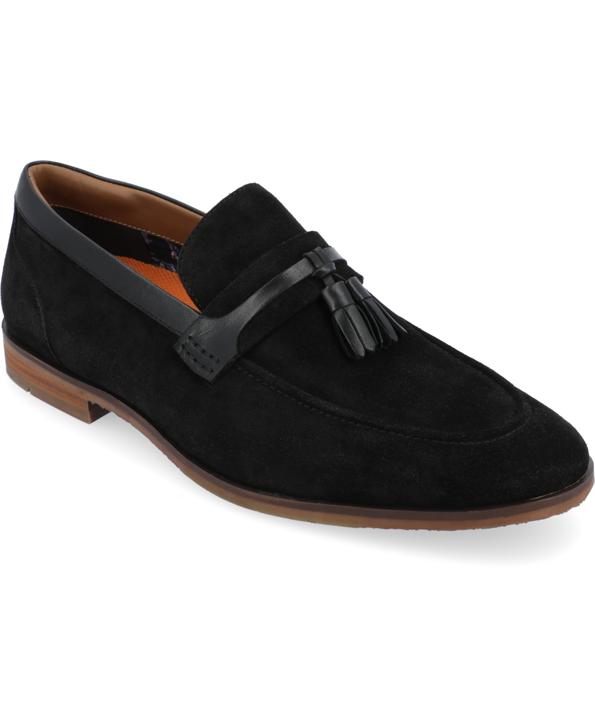 Shop Thomas & Vine Men's Hawthorn Apron Toe Tassel Loafer Dress Shoes In Black