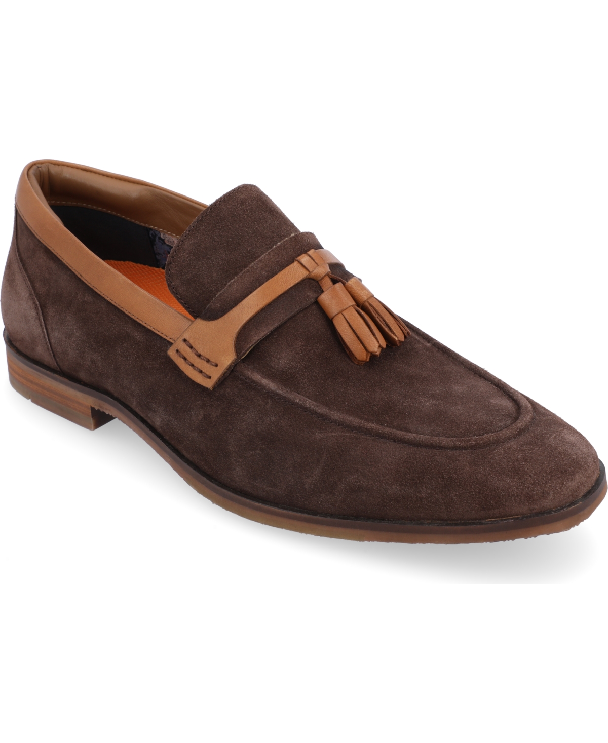 Shop Thomas & Vine Men's Hawthorn Apron Toe Tassel Loafer Dress Shoes In Brown