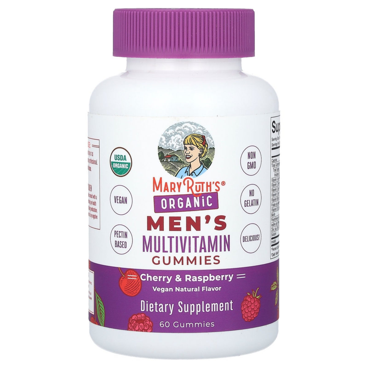 Mary Ruth s Organic Men s Multivitamin Cherry and Raspberry - 60 Gummies