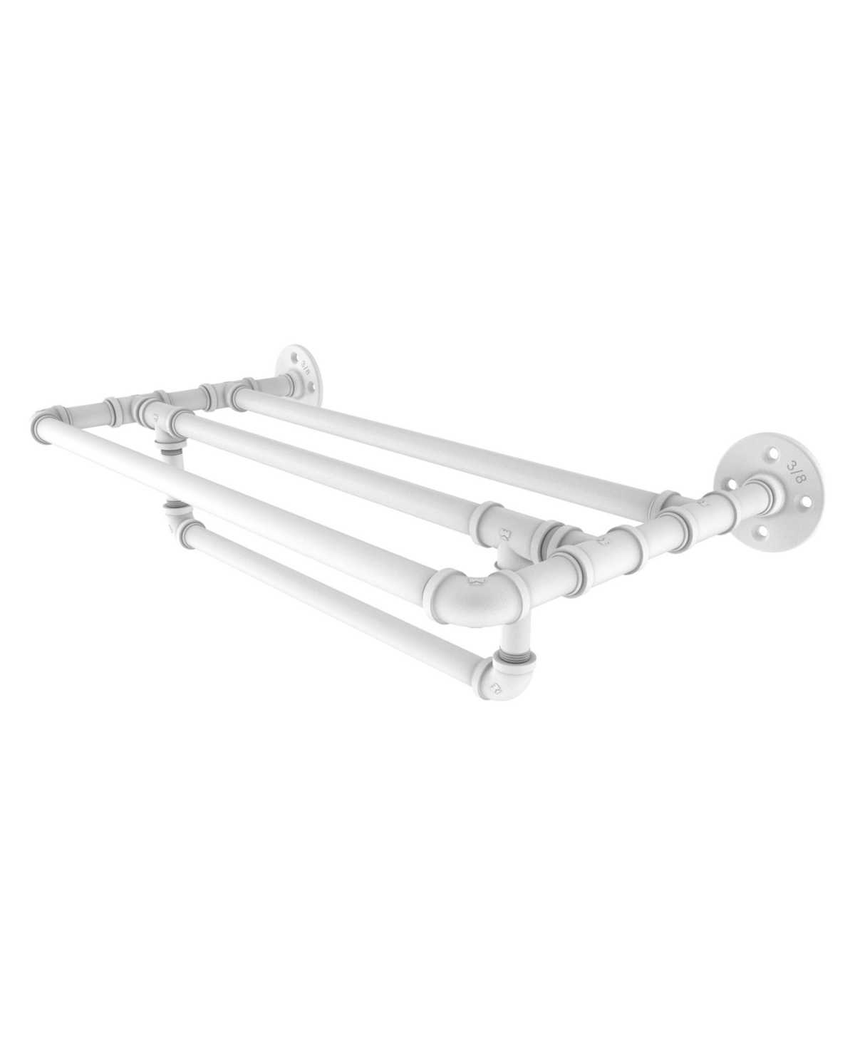 Allied Brass Pipeline Collection 24 Inch Wall Mounted Towel Shelf With Towel Bar In Satin Nickel