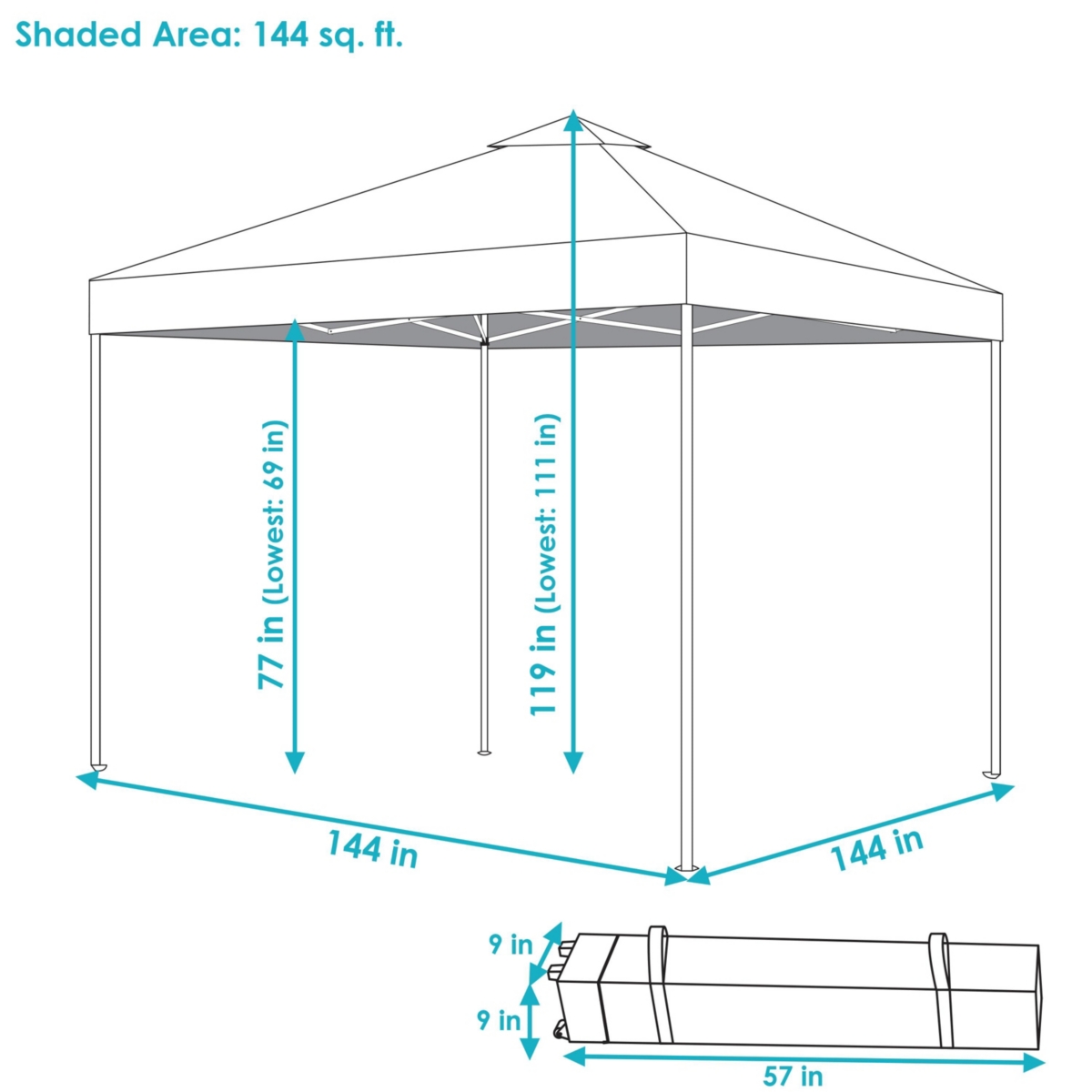 Sunnydaze Decor Premium Pop-Up Canopy with Rolling Bag - x -- Blue
