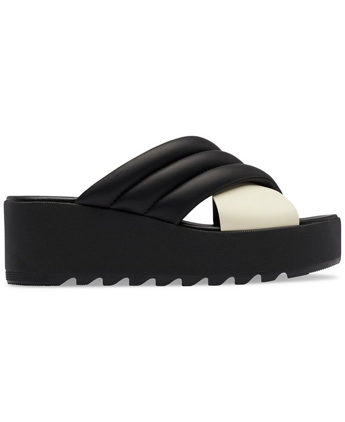 Sorel Women's Cameron Crisscross Puffer Platform Wedge Sandals Macy's