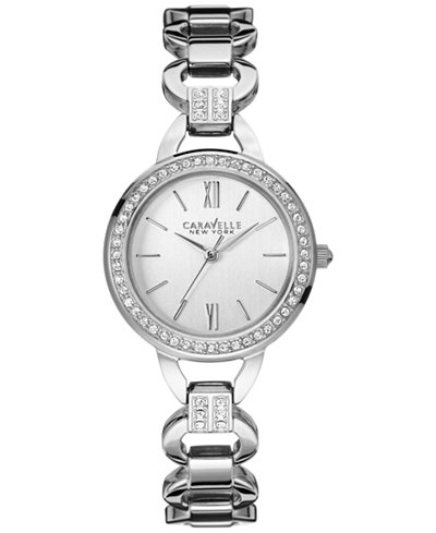 Caravelle New York by Bulova Women's Crystal Accent Stainless Steel Bracelet Watch 28mm 43L180