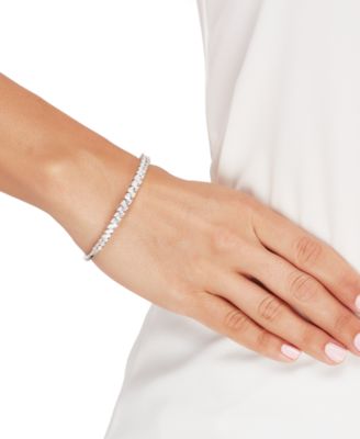 Cubic Zirconia Bangle Bracelet in Sterling Silver