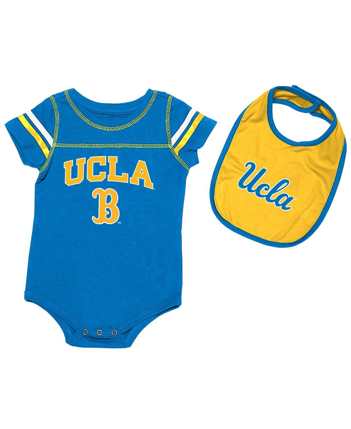 Colosseum Babies' Newborn And Infant Boys And Girls  Blue Ucla Bruins Chocolate Bodysuit And Bib Set