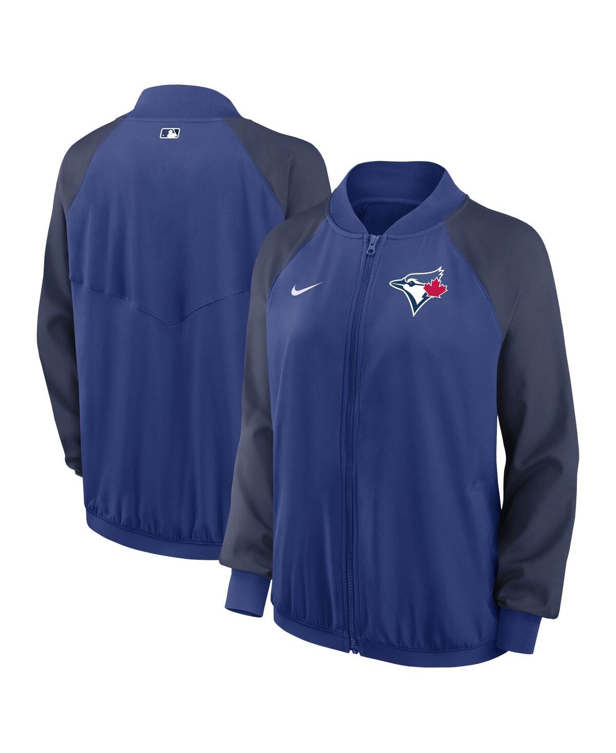 Women's NikeToronto Blue Jays Authentic Collection Team Raglan Performance Full-Zip Jacket - Royal