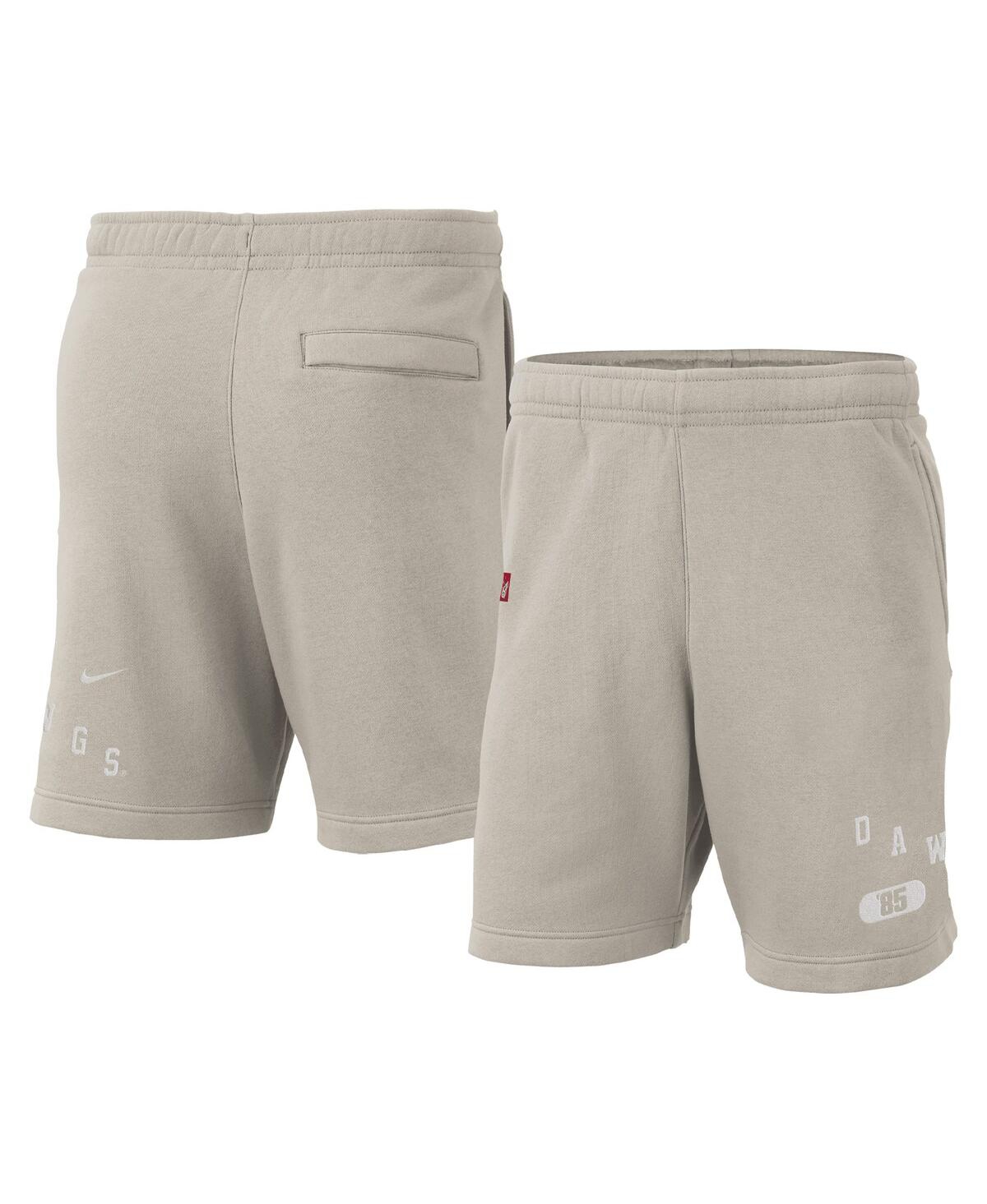 Shop Nike Men's  Cream Georgia Bulldogs Fleece Shorts