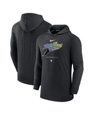 Men's Heather Black Tampa Bay Rays Authentic Collection Early Work Tri-Blend Performance Pullover Hoodie