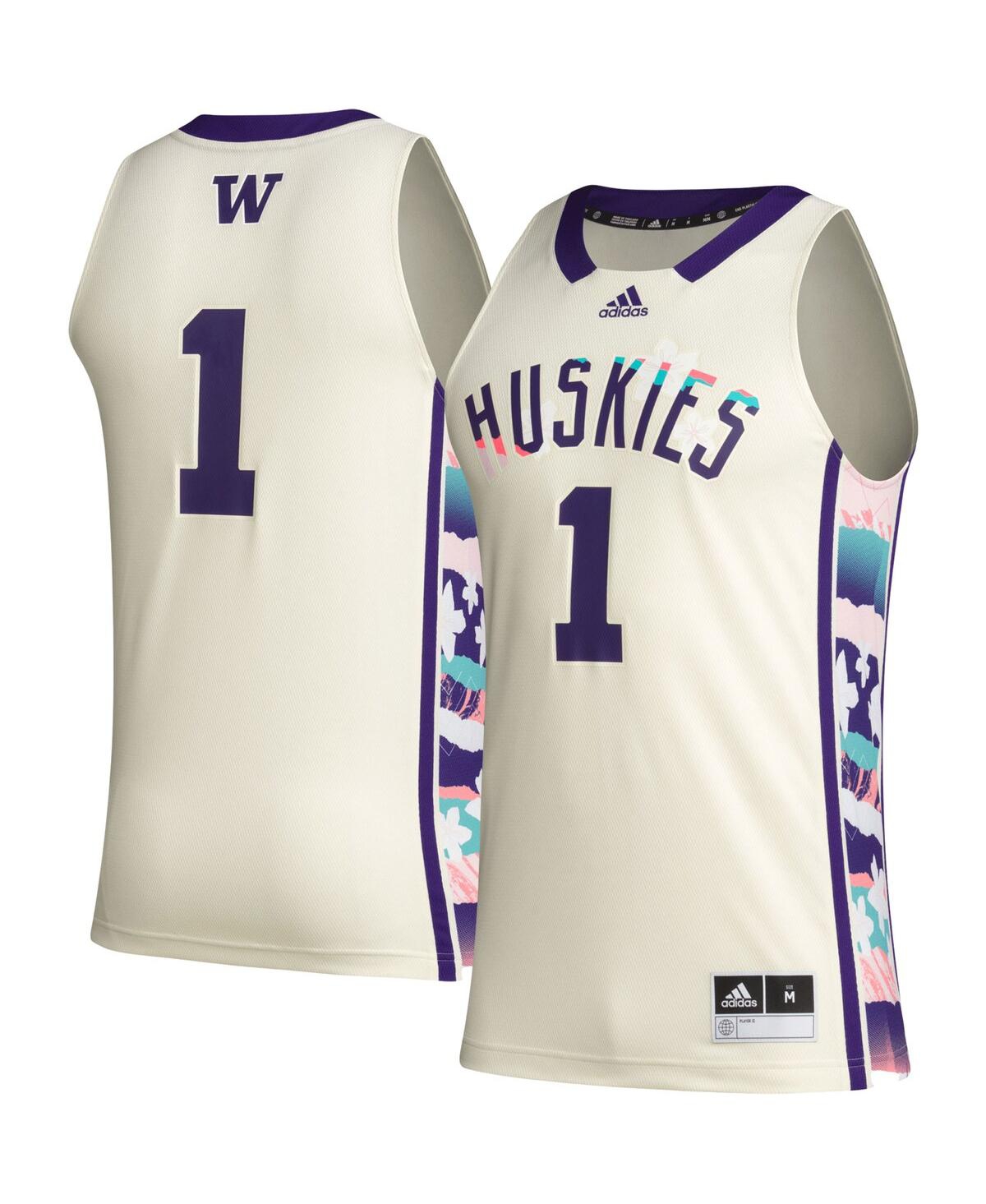 Men's adidas #1Washington Huskies Honoring Black Excellence Basketball Jersey - Khaki