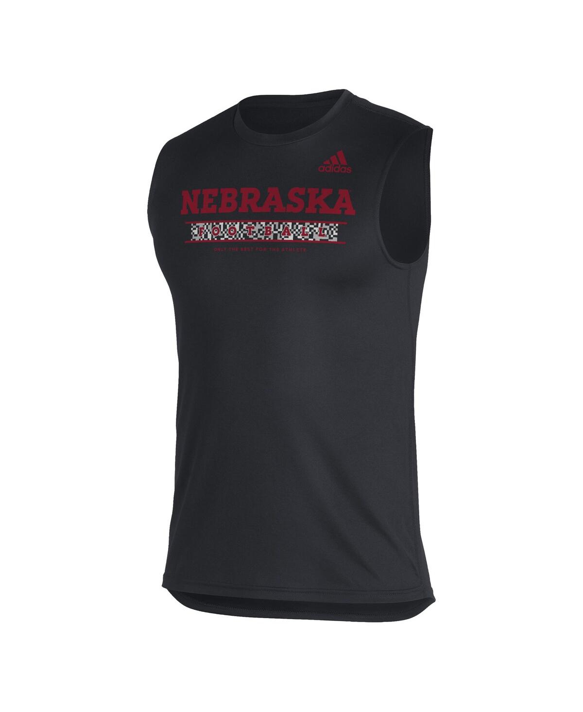 Shop Adidas Originals Men's Adidas Black Nebraska Huskers Sideline Football Locker Creator Aeroready Sleeveless T-shirt