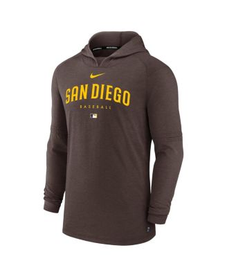 Men's Brown San Diego Padres Authentic Collection Early Work Tri-Blend Performance Pullover Hoodie