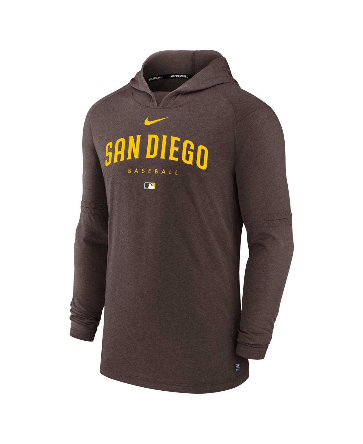 Men's NikeSan Diego Padres Authentic Collection Early Work Tri-Blend Performance Pullover Hoodie - Brown