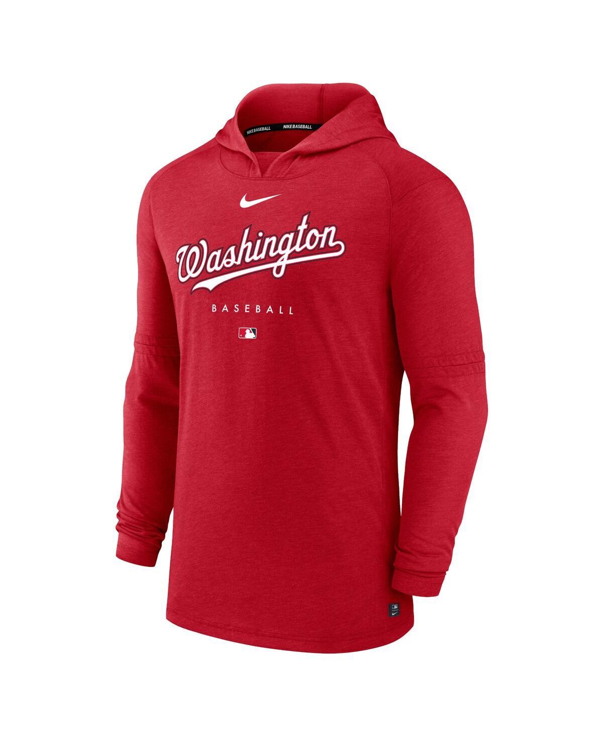Men's NikeWashington Nationals Authentic Collection Early Work Tri-Blend Performance Pullover Hoodie - Heather Red